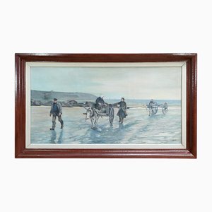 A. Le Guen, Les Goémoniers, 1969, Oil on Canvas