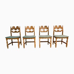 Razorblade Dining Chairs in Oak by Henning Kjærnulf for Nyrup Møbelfabrik, Denmark, 1960s, Set of 4