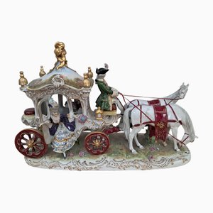 Grande Figurine Vintage en Porcelaine Scheibe Alsbach, Allemagne, Rococo, 1920s