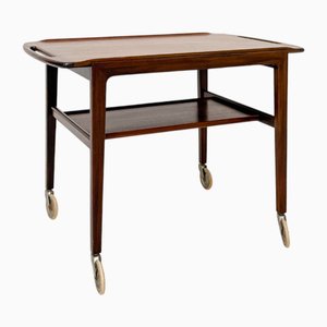 Mid-Century Danish Teak Bar Cart with Removable Tray, 1960s