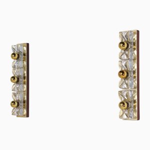 Hollywood Regency Messing Wandleuchten, 1970er, 2er Set