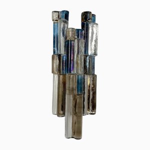Brutalist Wall Lamp in Blue Glass from Kalmar Franken KG, Germany, 1970s
