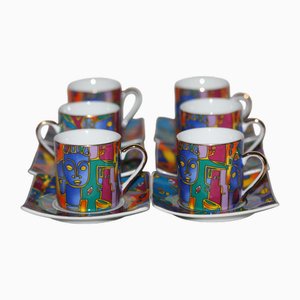 Porcelain Coffee Service, 1990s, Set of 12