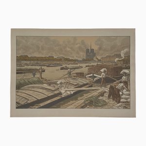Henri Rivière, Paysages Parisiens: Le Quai d'Austerlitz, Lithograph