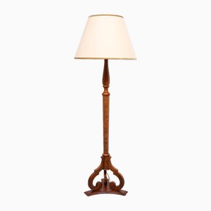 Große antike Biedermeier Wurzelholz Stehlampe, 1900