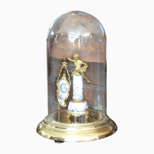Horloge de Table Art Déco en Bronze et Émail, Autriche, 19ème Siècle