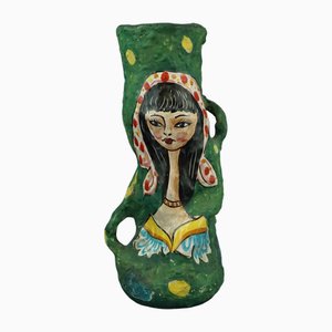 Vaso in ceramica con Ritratto di donna di Pisapia, Italia, anni '20