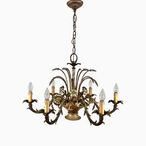 Französischer Vintage Kronleuchter aus Bronze, 1960er