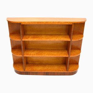 Art Deco Birdseye Maple Open Bookcase, 1930
