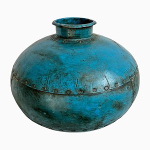 Vintage Jodhpur Cobalt Iron Pot, 1970s