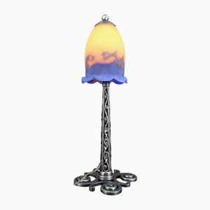 Schmiedeeiserne Lampe von Paul Kiss & Muller Frères, 1920
