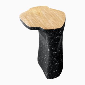 Handmade Sculptural Side Table in Oak and Concrete Look by Donatas Žukauskas