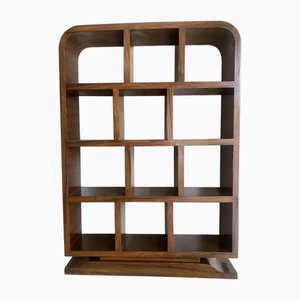 Art Deco Style Bookcase in Walnut Burl, Italy, 1960s