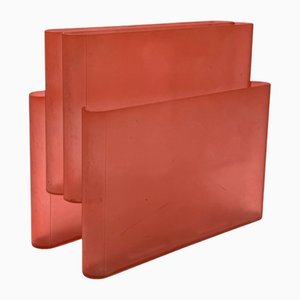 Portariviste Space Age in plastica rosa di Giotto Stoppino per Kartell, anni '70