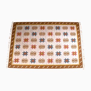 Schwedischer handgewebter Röllakan Wollteppich von Anna-Greta Sjöqvist, 1950er