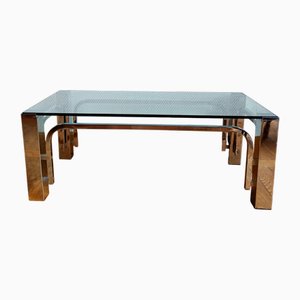 Vintage Chrome Metal Coffee Table, 1970s