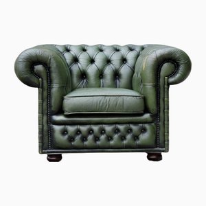 Grüner Vintage Chesterfield Sessel