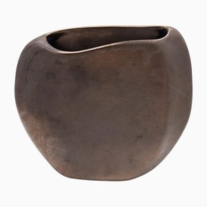 Free-Form Antracite Glazed Ceramic Vase by Max Idlas, 1970s