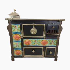 Poêle Antique en Céramique en Fonte