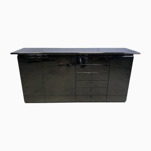 Vintage Black Lacquer Sideboard, 1970s