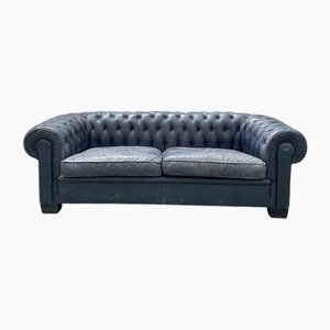 Canapé Chesterfield en Cuir Bleu