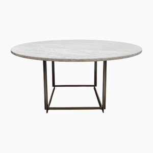 Niedriger PK54 Esstisch aus Marmor von Poul Kjaerholm für Fritz Hansen, 1990er