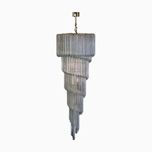 Large Murano Filigrana Glass Spiral Chandelier