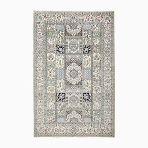 Middle Eastern Hand-Knotted Nain Rug with Floral Pattern