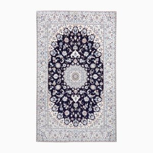 Middle Eastern Hand-Knotted Nain Rug with Floral Pattern