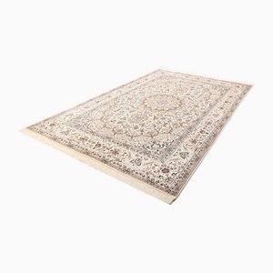 Middle Eastern Hand-Knotted Nain Rug with Floral Pattern