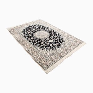 Middle Eastern Hand-Knotted Nain Rug with Floral Pattern