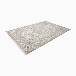 Middle Eastern Hand-Knotted Nain Rug with Floral Pattern