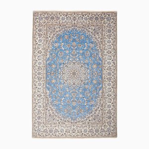 Alfombra Nain de Oriente Medio tejida a mano con estampado floral