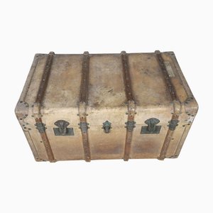 Vintage Vellum Travel Trunk, 1920s