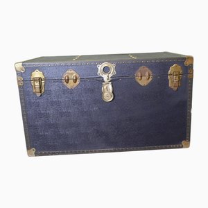 Baule da viaggio grande vintage in similpelle con borchie, anni '20