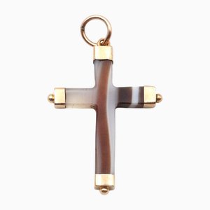 Victorian Agate Cross Pendant