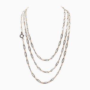 Victorian Niello Silver Chain