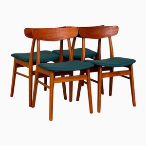 Esszimmerstühle aus Teak & Buche von Findahl, 4 . Set