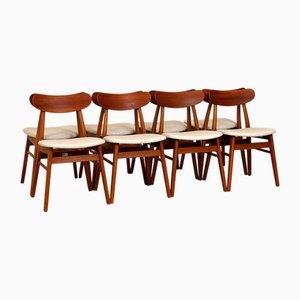 Danish Dining Chairs in Teak and Beech, Set of 6