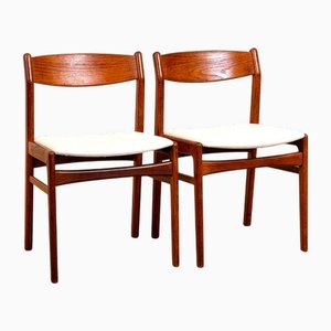 Sedie da pranzo in teak di Erik Kirkegaard, set di 2