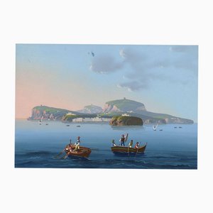 Neapolitan School Artist, Capri, Bay of Naples, Mid-19th Century, Gouache