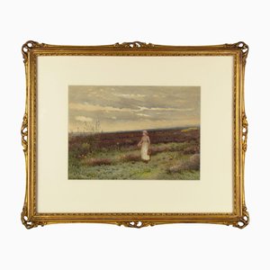 Alice Squire RI, Young Lady on the Moors, Late 19th Century, Watercolour