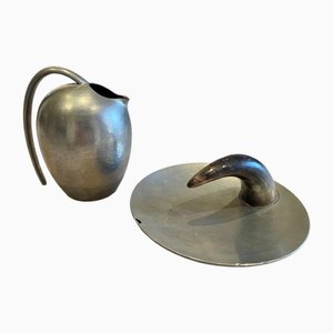 Zinnkrug und Teekanne von Jérôme Douillet, 2er Set
