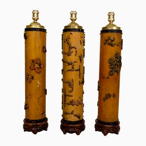 Large Vintage Art Nouveau Lamps, 1890s, Set of 3