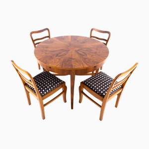 Polnische Art Deco Esszimmergarnitur, 1930er, 5 . Set