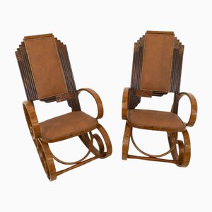 Set of Vintage Polish Rocking Chairs, 1950s