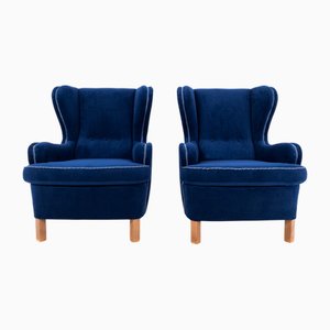 Set of Wingback Chairs, 1940s