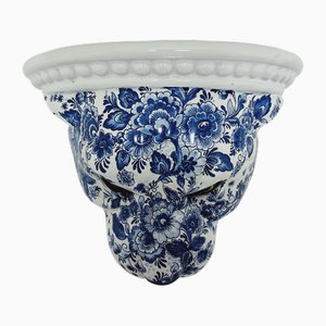 Blaues Delfter Wandregal mit Leopardenmuster von Ceramiche Boxer