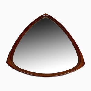 Scandinavian Triangular Teak Mirror, 1950s