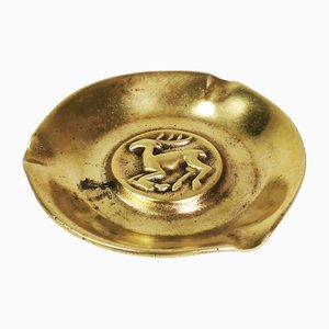 Art Deco Aschenbecher aus Messing, Dänemark, 1950er